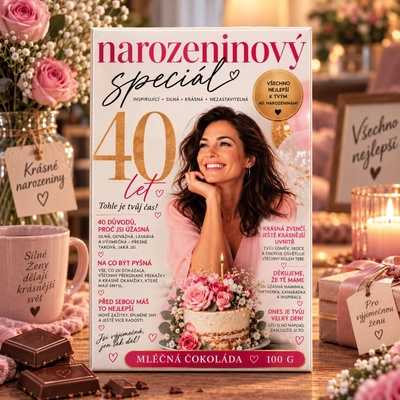 Mediabox narozeninový speciál 40 dárková mléčná čokoláda 100 g