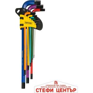 Topmaster Professional Шестограми цветни 1.5-10mm к-т 9бр дълги CR-V TMP (390172) - steficenter
