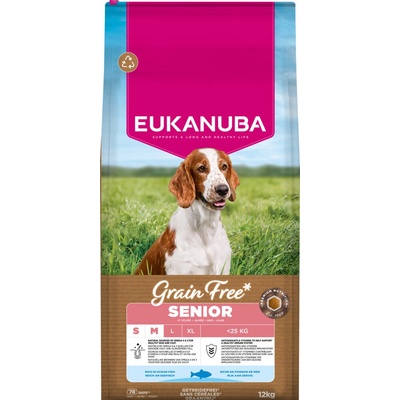 Eukanuba Grain Free Senior Small & Medium mořské ryby 12 kg