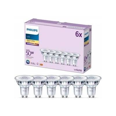 Philips LED Classic GU10 lamps pack of 6 (50 W), reflector LED spots with warm white light, energy-saving lamps with a long useful life, warm white - 929001215237