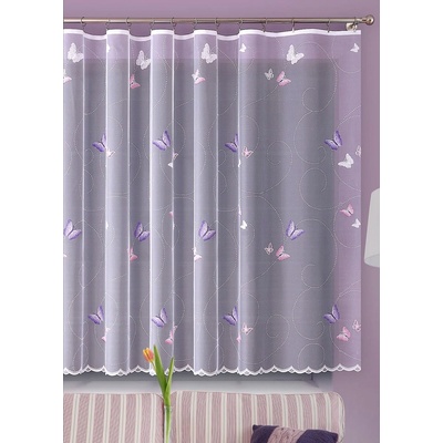 Záclona s motýľmi M61 - výška 120 cm - metrážna žakárová