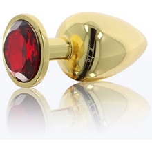 Taboom Bondage in Luxury Butt Plug with Diamond Jewel Gold Red L