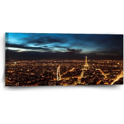 Sablio Obraz Nočný Paríž - 110x50 cm
