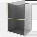 Mexen Kioto+ L душ стена с рафт Walk-in 70 x 200 см, графит, златисто четкан - 800-070-123-55-40 (800-070-123-55-40)