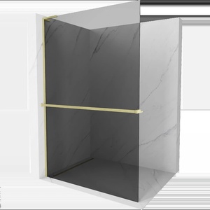Mexen Kioto+ L душ стена с рафт Walk-in 70 x 200 см, графит, златисто четкан - 800-070-123-55-40 (800-070-123-55-40)
