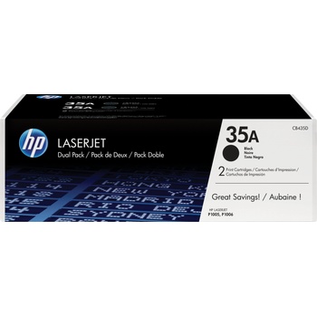 HP Комплект от 2 оригинални тонер касети за LaserJet 35A, цвят черен (CB435AD)