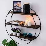 ASIR GROUP Стена полица TULIPA 60x15 см смърч/черна (AS1907)
