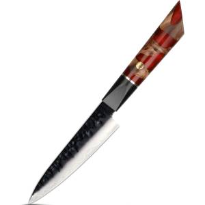 HARAHU Дамаски кухненски нож AR-37333 - Utility / Червен KP37333