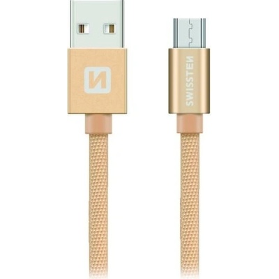 Swissten 71522304 USB / Micro USB, textile, 2m, zlatý