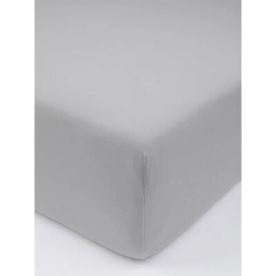 MKLuzkoviny.cz Jersey prostěradlo s elastanem deluxe světle šedé 140x200