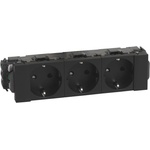 Legrand Контакт ШУКО ТРОЕН 16A 6 мод. цвят черен Mosaic - 077233L (077233L)