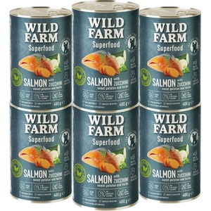 WILD FARM Superfood Salmon 6x400g беззърнена храна за кучета