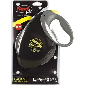 flexi Giant L Prpfessional L - Автоматичен повод за кучета с лента, 10 метра, до 50 кг. - черен