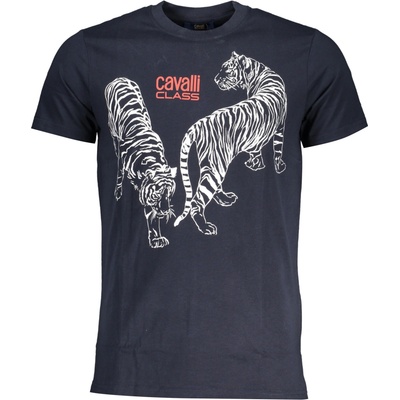 Cavalli Class MEN'S SHORT SLEEVED T-SHIRT BLUE modrá bílá