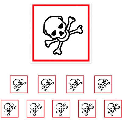 Walteco Symbol GHS 06 – TOXICKÉ 100x100mm, samolepka Množství: 10 ks , 20137BP2