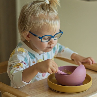 Petite&Mars Miska silikónová s prísavkou TAKE&MATCH Dusty Rose 6m + 350 ml