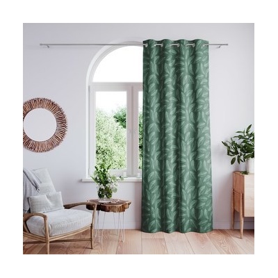 Závěs AmeliaHome Calm s průchodkami 140x250 zelený