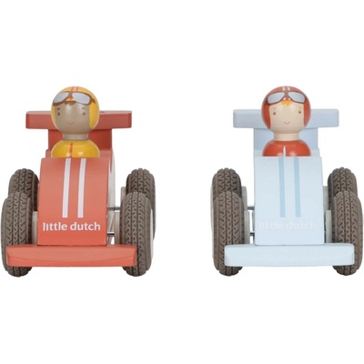 Little Dutch Závodní autíčka na setrvačník dřevěná