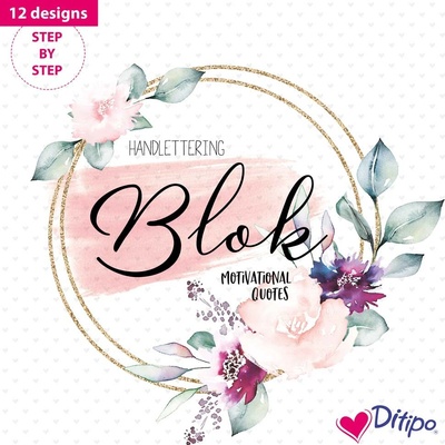 Ditipo 7218001 Handlettering - Krasopsaní, designový blok s citáty, 12 motivů