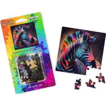 WoodMix Puzzles Дървен пъзел WoodMix, Животни, 40 части - Зебра (WM-P40-0030)