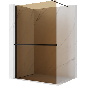 Mexen Kioto+ душ кабина със стелаж Walk-in 100 x 200 см, 8 мм, черен - 800-100-121-70-32 (800-100-121-70-32)