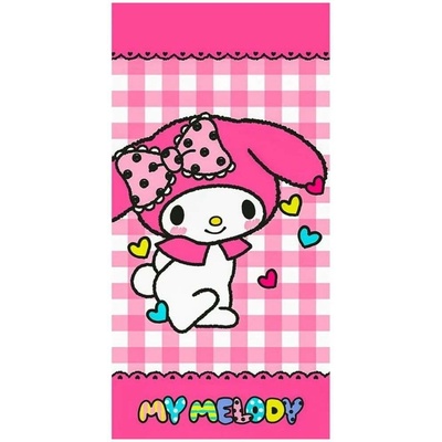 Carbotex bavlněná plážová osuška My Melody motiv růžový králíček 70 x 140 cm
