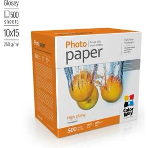 ColorWay Фотохартия, висок гланц, 260 g/m2, 10x15, 500 листа (PG2605004R) (PG2605004R)