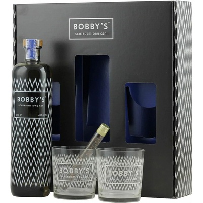 Bobbys Schiedam Dry gin 42% 0,7 l se skleničkami (kazeta)