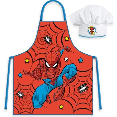 BrandMac Detská zástera s čiapkou Spiderman Super Hero