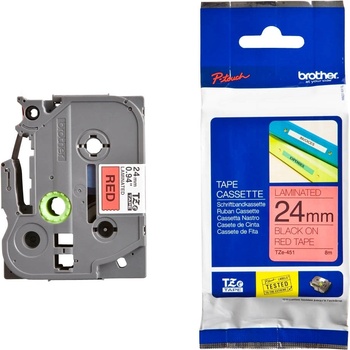 Brother Консуматив, Brother TZe-451 Tape Black on Red, Laminated, 24mm, 8 m - Eco (TZE451)