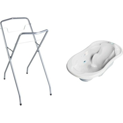 TEGA SET Dětská vanička profilovaná 2v1 KOMFORT a stojan 102 cm šedá