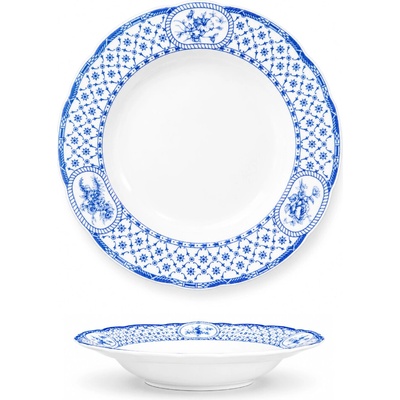 Thun 1794 Rose hluboký talíř s dekorem ornament porcelánový