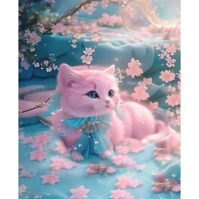 NORIMPEX Malování podle čísel Růžové koťátko 40 x 50 cm – Zbozi.Blesk.cz