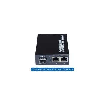 Image 1 of V-Store Медия Конвертор с 1 SFP и 2 RJ45, 10/100/1000 Mbps