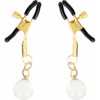 Kink Glass Bead Nipple Clamps Gold