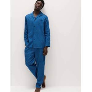 Marks & Spencer Пижамен комплект с шалски принт, от чист памук Marks & Spencer син Marks & Spencer | Sin | МЪЖЕ | S
