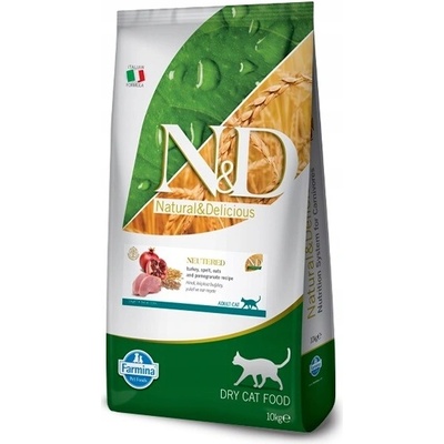 N&D Ancestral Adult Cat Neutered morčacie mäso špalda ovos a granátové jablko 10 kg