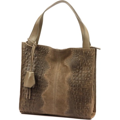 Luka kožená kabelka 26-010 CROCO taupe