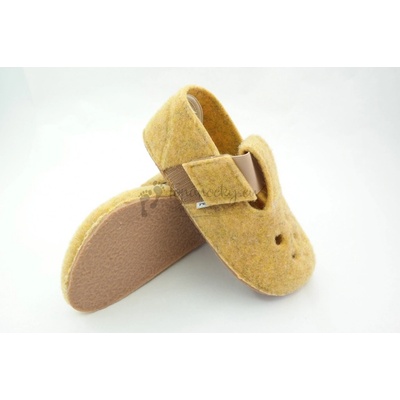 Pegres barefoot filcové papuče BF04 žltá