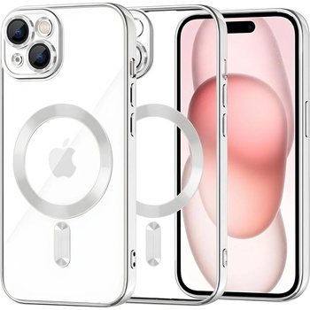 Techsuit Luxury Crystal MagSafe калъф за Apple iPhone 15 - Сребърен KP38096 (38096)