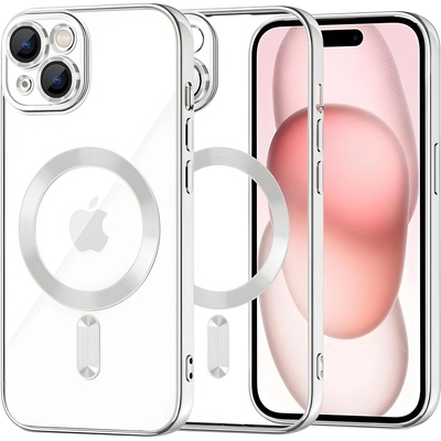 Techsuit Luxury Crystal MagSafe калъф за Apple iPhone 15 - Сребърен KP38096 (38096)