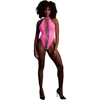 Image 1 of Ouch! Glow in the Dark High-Cut Body Neon Pink S/M/L