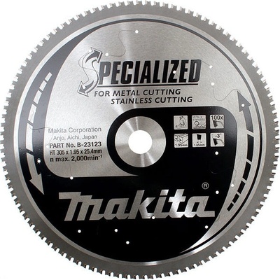 MAKITA Kotúč pílový D 305 x 25.4 mm na nerez / mäkkú oceľ (100 TCT zubov) 1.95 mm rez - B-23123