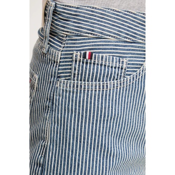Tommy Hilfiger Памучен къс панталон Tommy Hilfiger в тъмносиньо с десен с висока талия WW0WW45925 (WW0WW45925)