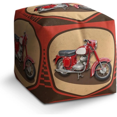 Sablio Taburet Cube Jawa panelka Vintage: 40x40x40 cm