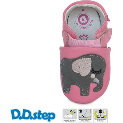 D.D.Step Kožené capačky K1596 slon pink