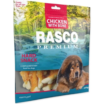 RASCO Pochúťka Premium kuracím obalené kosti 500 g