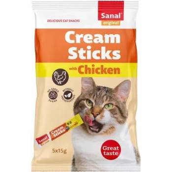 Sanal Cream Sticks Chicken - крем пръчици с вкус на пиле 5 х 15 гр, Холандия SC3871