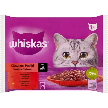 Image 1 of Whiskas Chicken & beef in sauce 4x85 g