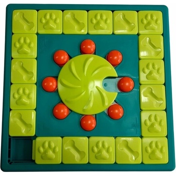 Nina Ottosson Pamlskový hlavolam pre psov Multipuzzle 40 x 40 x 5 cm Obtiažnosť 4 modro zelený